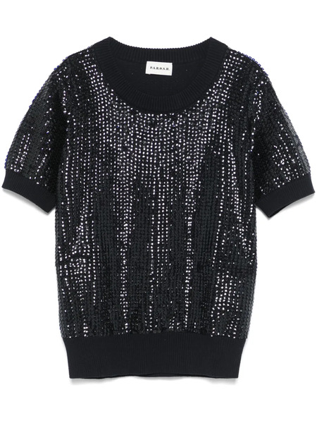  P.a.r.o.s.h. Sequin-embellished T-shirt - Blue 