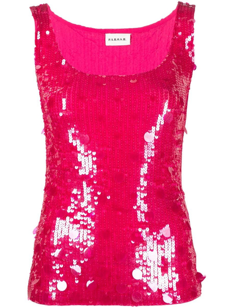  P.a.r.o.s.h. Sequin-embellished Tank Top - Pink 