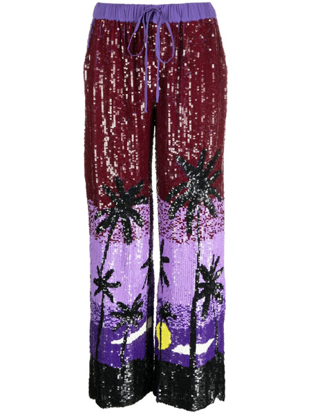  P.a.r.o.s.h. Sequin-embellished Trousers - Purple 