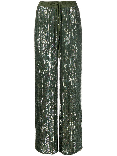  P.a.r.o.s.h. Sequin Wide-leg Trousers - Green 