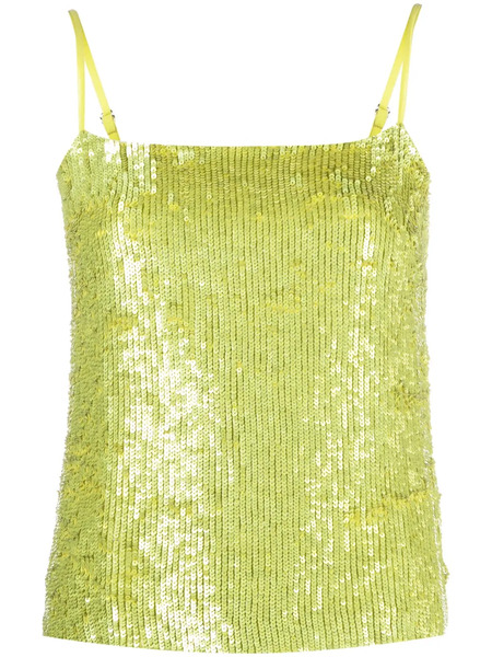  P.a.r.o.s.h. Sequined Cami Top - Green 
