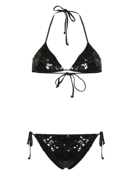  P.a.r.o.s.h. Sequinned Bikini Set - Black 