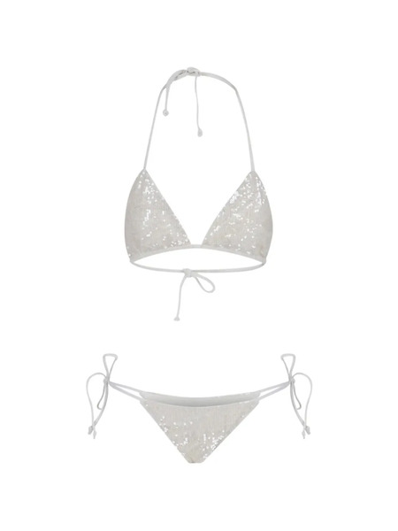  P.a.r.o.s.h. Sequinned Bikini - White 