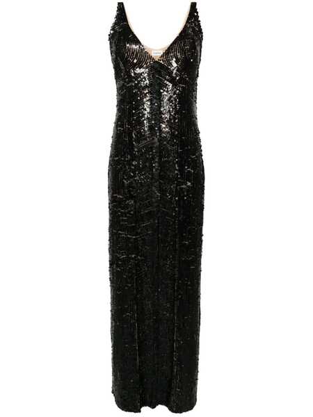  P.a.r.o.s.h. Sequinned Maxi Dress - Black 