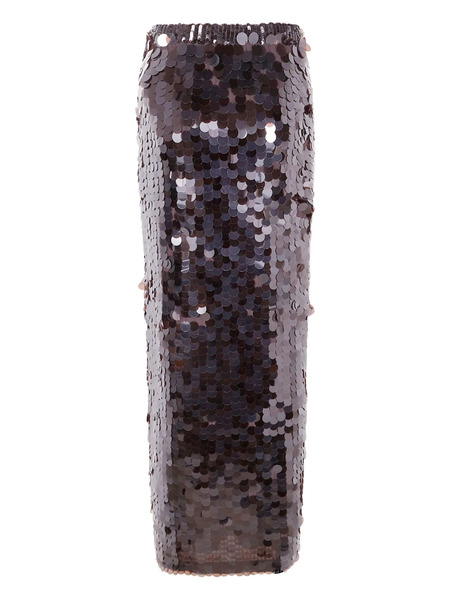  P.a.r.o.s.h. Sequinned Maxi Skirt - Brown 