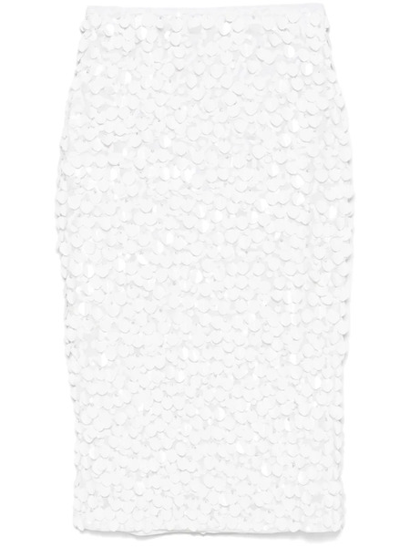  P.a.r.o.s.h. Sequinned Midi Skirt - White 