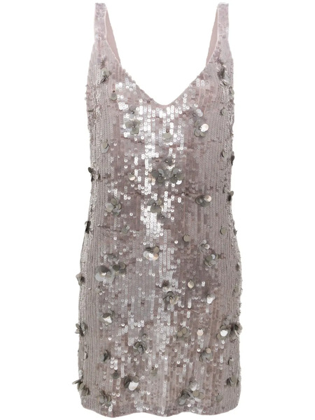 P.a.r.o.s.h. Sequinned Mini Dress - Grey 