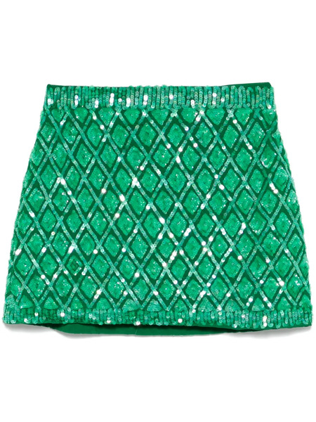  P.a.r.o.s.h. Sequinned Mini Skirt - Green 