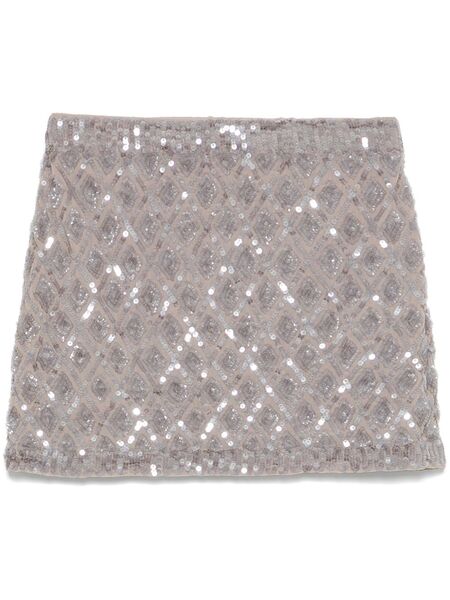  P.a.r.o.s.h. Sequinned Mini Skirt - Neutrals 