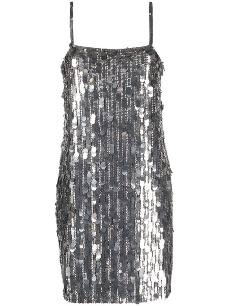  P.a.r.o.s.h. Sequinned Sleeveless Mini Dress - Silver 