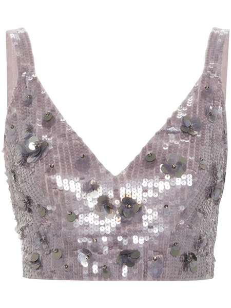  P.a.r.o.s.h. Sequinned Top - Grey 
