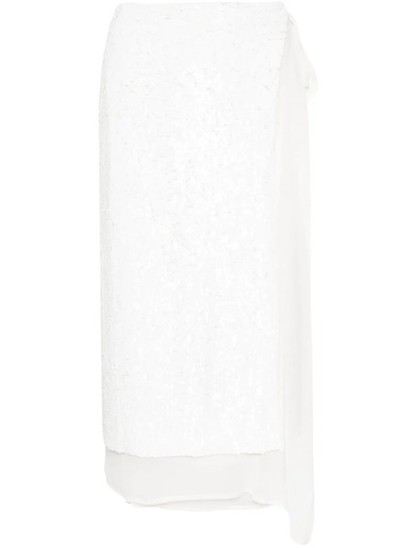  P.a.r.o.s.h. Sequinned Wrap Midi Skirt - Neutrals 