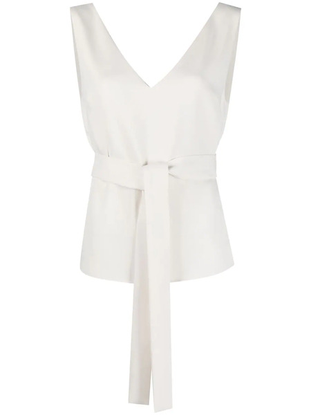  P.a.r.o.s.h. Sleeveless Belted Top - White 