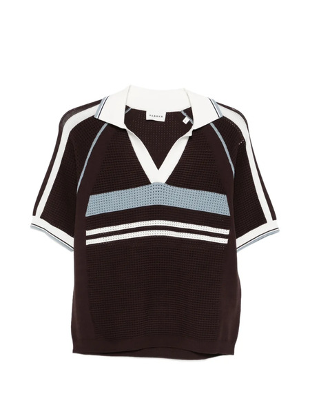  P.a.r.o.s.h. Striped V-neck T-shirt - Brown 
