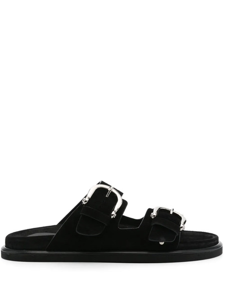  P.a.r.o.s.h. Suede Flat Sandals - Black 