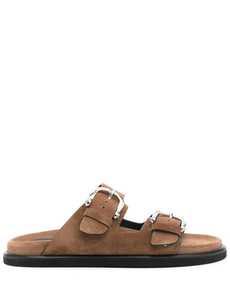  P.a.r.o.s.h. Suede Flat Sandals - Brown 