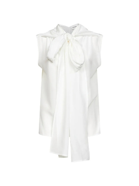  P.a.r.o.s.h. Tie-neck Sleeveless Top - White 