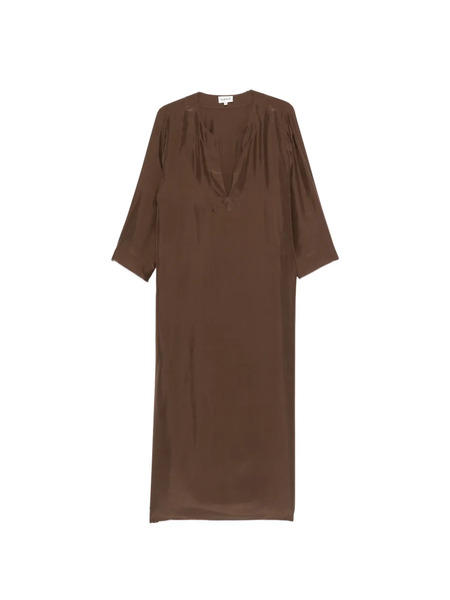  P.a.r.o.s.h. V-neck Midi Dress - Brown 
