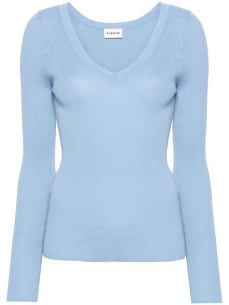  P.a.r.o.s.h. V-neck Ribbed-knit Jumper - Blue 