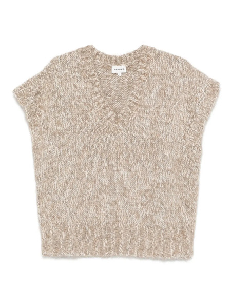  P.a.r.o.s.h. V-neck Short-sleeve Top - Neutrals 
