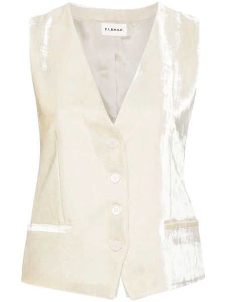  P.a.r.o.s.h. Velvet Gilet - Neutrals 