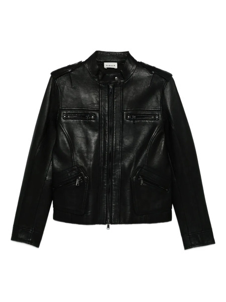  P.a.r.o.s.h. Zip-up Leather Jacket - Black 