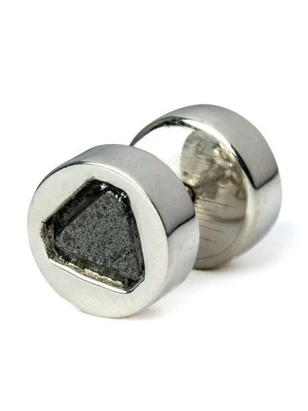  Parts Of Four Black Diamond-encrusted Stud Earring - Silver 