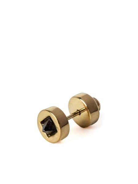  Parts Of Four Crystal-pyramid Stud Earring - Gold 