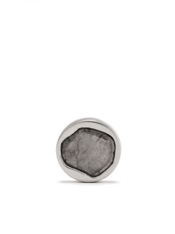  Parts Of Four Diamond-embellished Single Stud Earring - Silver 