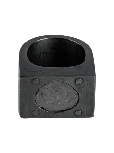  Parts Of Four Oxidised Sterling-silver Ring Single Diamond Ring - Black 