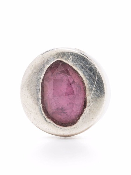  Parts Of Four Ruby Stud Earring - Silver 