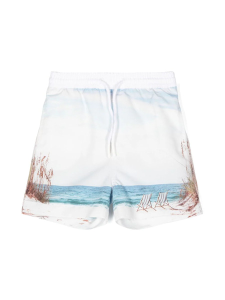  Patachou Beach-print Swim Shorts - Blue 