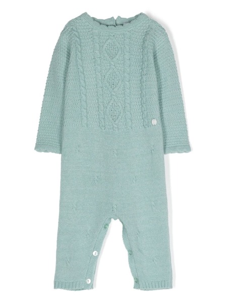  Patachou Cable-knit Round-neck Romper - Green 