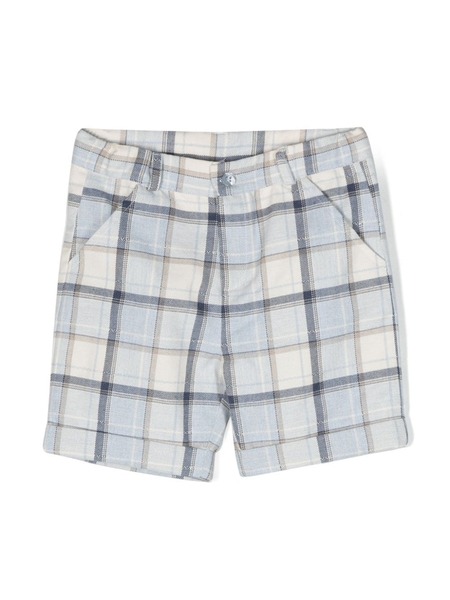 Patachou Check-pattern Cotton Shorts - Blue 