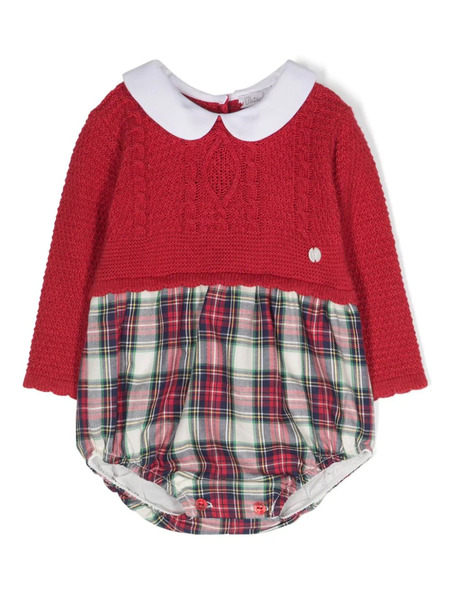  Patachou Check-pattern Knitted Bodysuit - Red 