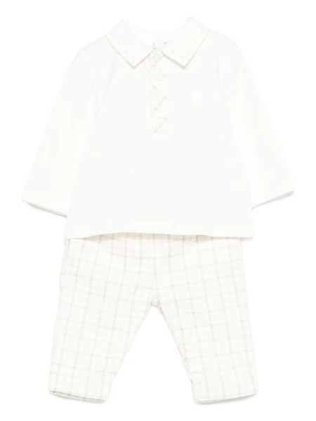  Patachou Checked-pattern Trousers (set Of Two) - White 