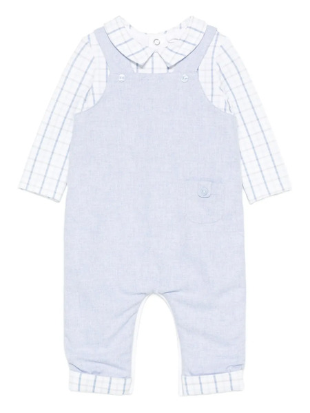  Patachou Checked-shirt Rompers - Blue 
