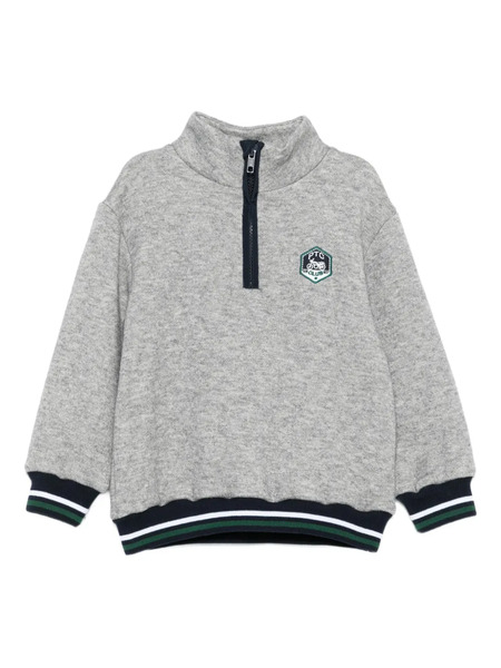  Patachou Half-zip Embroidered Sweatshirt - Grey 