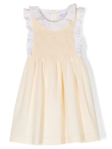  Patachou Seersucker Tie-waist Dress - Yellow 