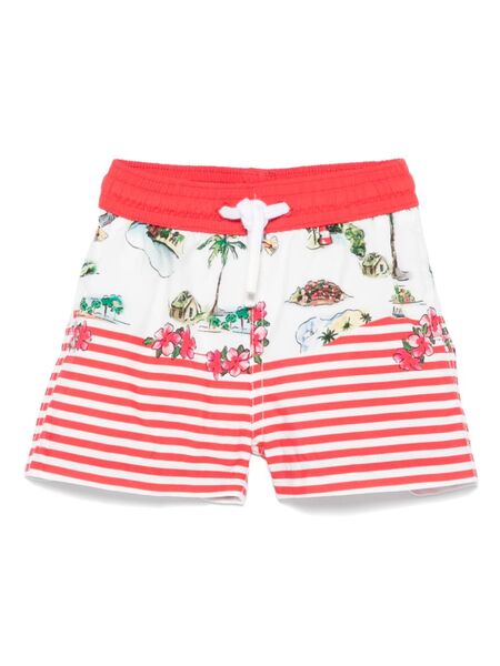  Patachou Striped Swim Shorts - Red 