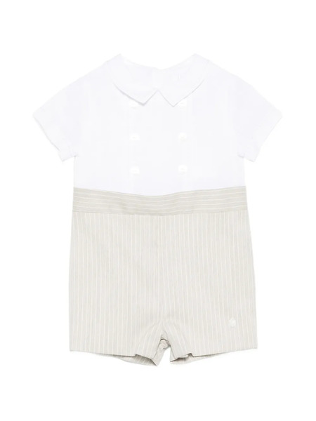  Patachou Stripes Buttoned Romper - White 