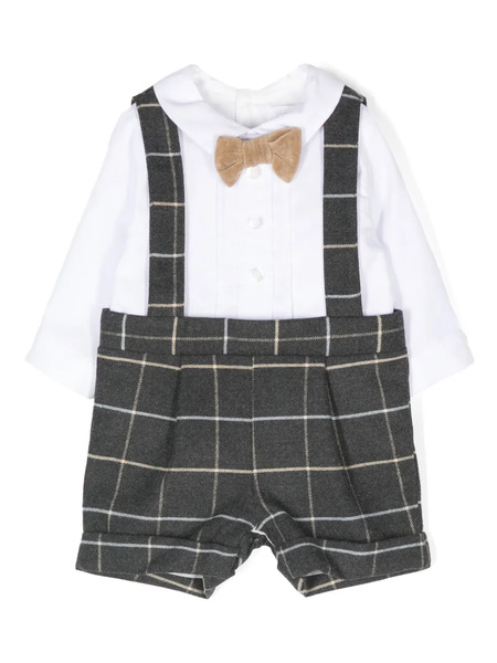  Patachou Windowpane Romper - White 