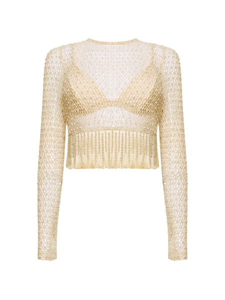  Patbo Crochet Bloom Blouse - Neutrals 