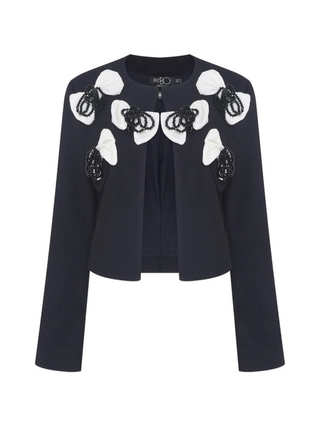  Patbo Grace Beaded-appliqué Jacket - Blue 