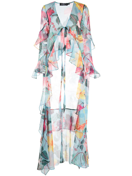  Patbo Hibiscus Floral-print Dip Blouse - Neutrals 