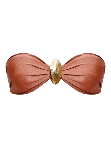  Patbo Seashell Detail Bikini Top - Brown 