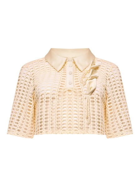  Patbo Selene Mesh Crop Top - Neutrals 