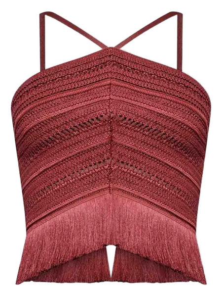  Patbo X  Coelho Amber Fringed Top - Brown 