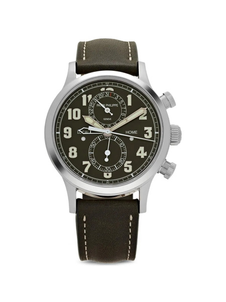  Patek Philippe 2023 Complications 5924g-010 Calatrava 'pilot' Travel Time Chronograph 42mm Watch - Green 
