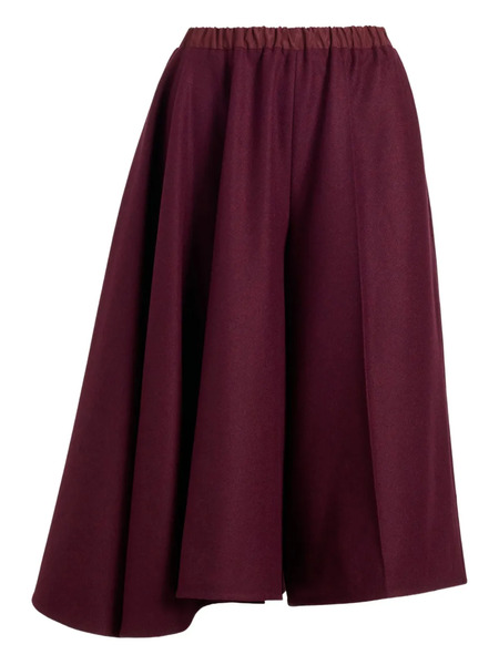  Patou Asymmetric Wool Shorts - Red 